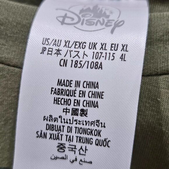 Disney SS Shirt Minnie Mouse Women's XL Cotton/Polyester Olive Green Pink Bow - Picture 2 of 16